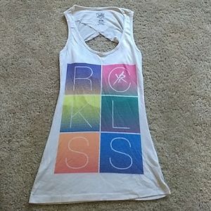 Young and Reckless tank with open back detail